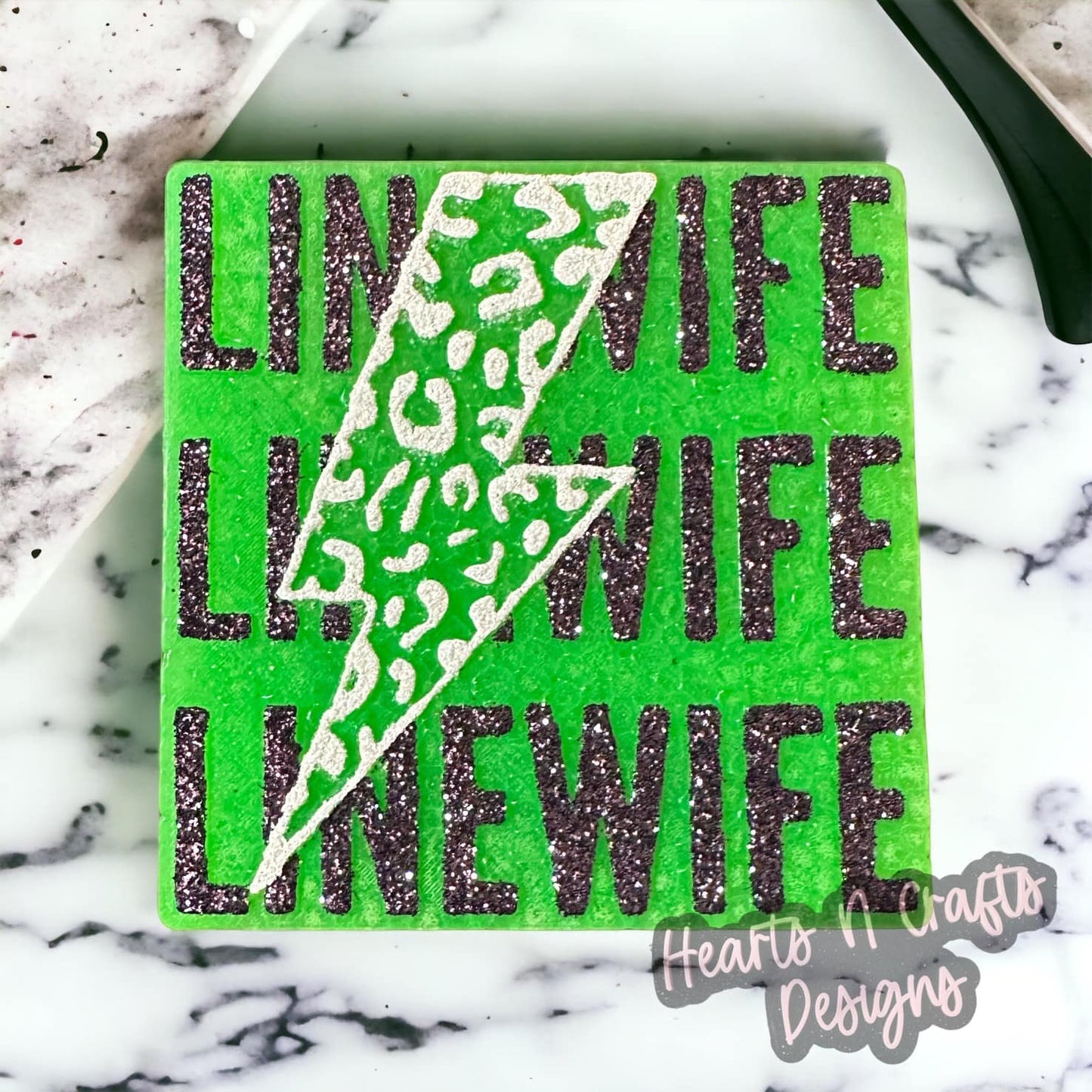 Line Wife w/ Leopard Lightening Bolt Car Freshie