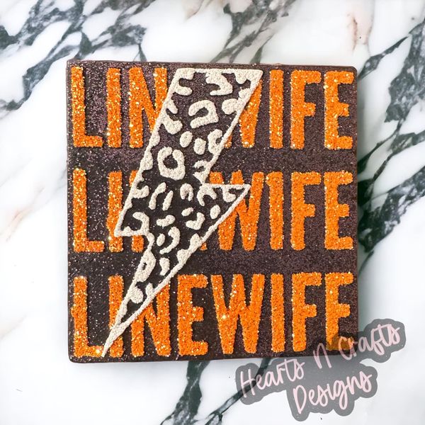 Line Wife w/ Leopard Lightening Bolt Car Freshie