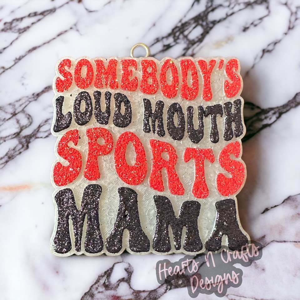 Somebody's Loud Mouth Sports Mama Car Freshie