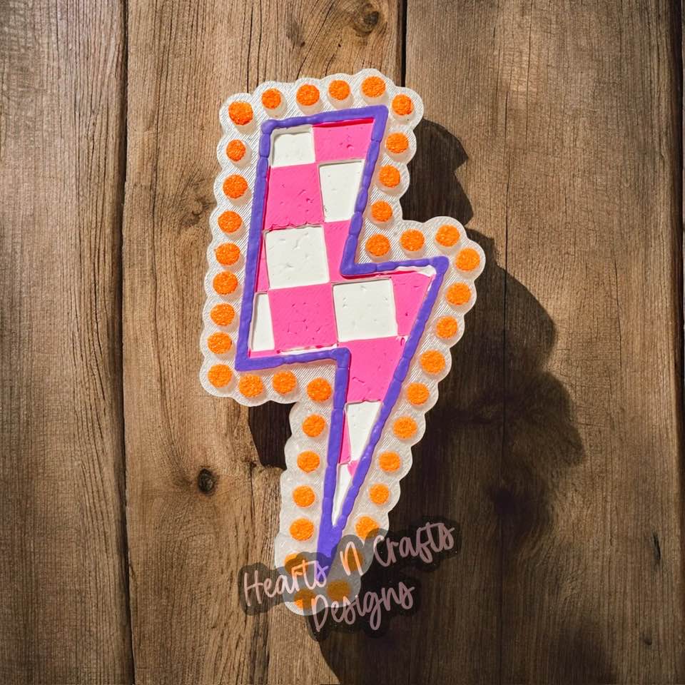 Checkered Lightening Bolt Car Freshie