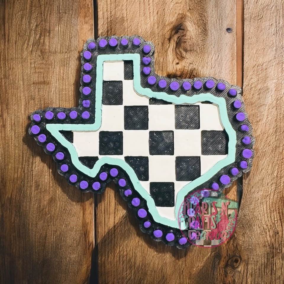 Texas Checkered w/ Vent Clips Car Freshie Set