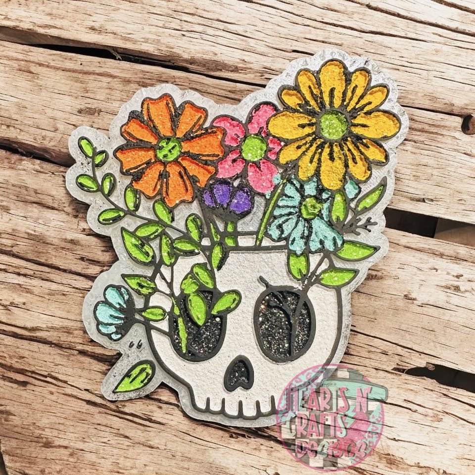 Skull Flower Pot Car Freshie