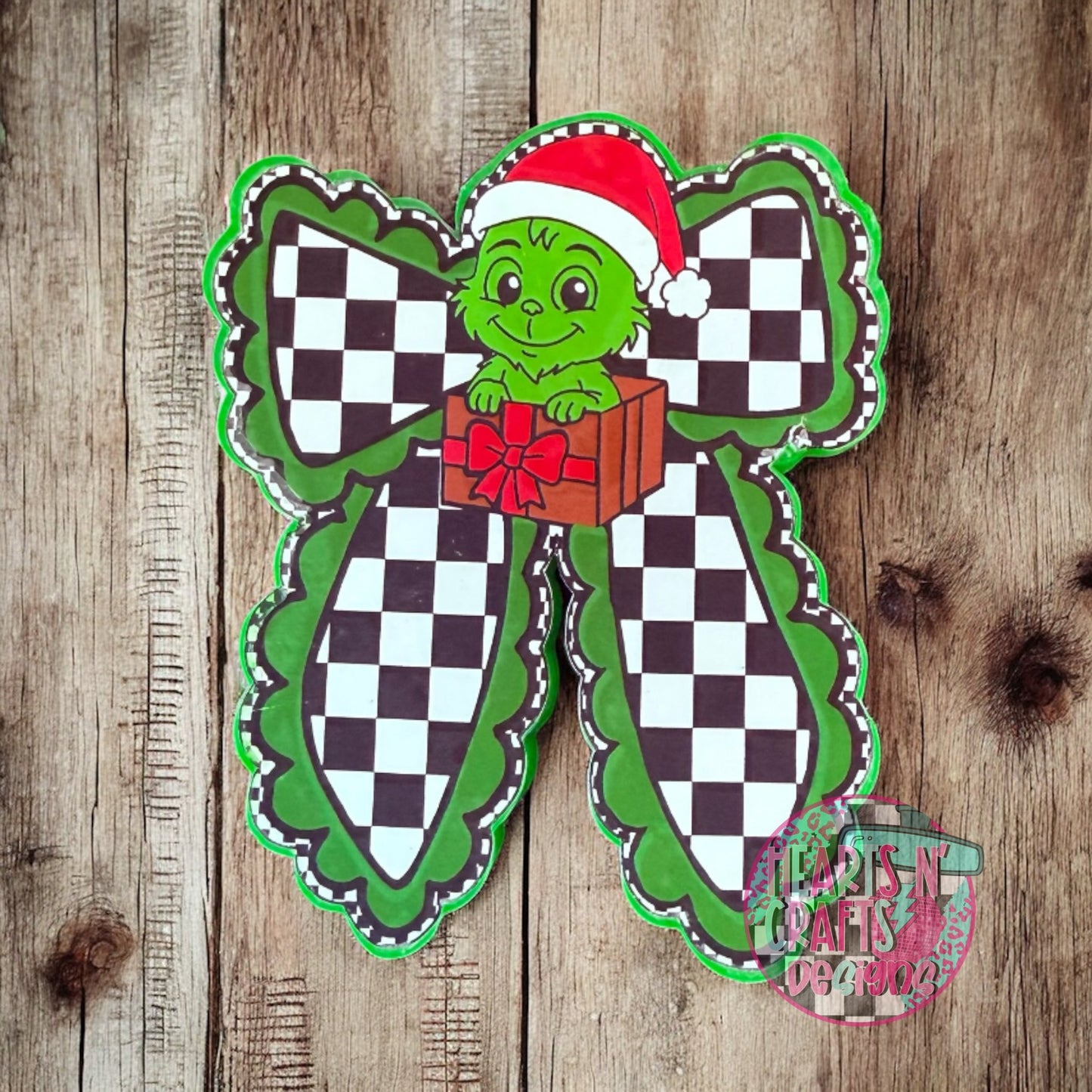 Baby Green Guy Checkered Bow Cardstock - Set of 12