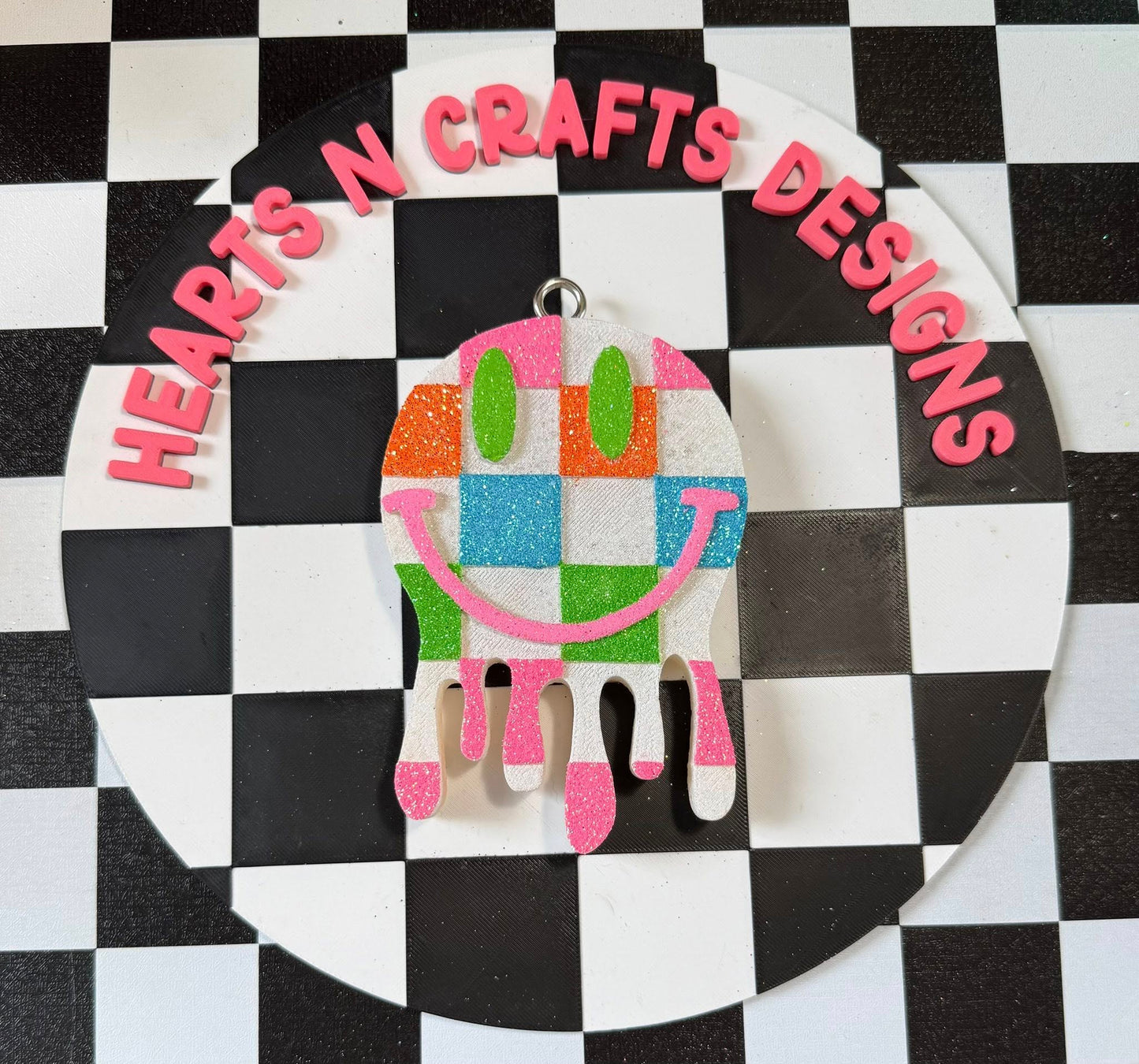 Smiley Checkered Drip Silicone Mold