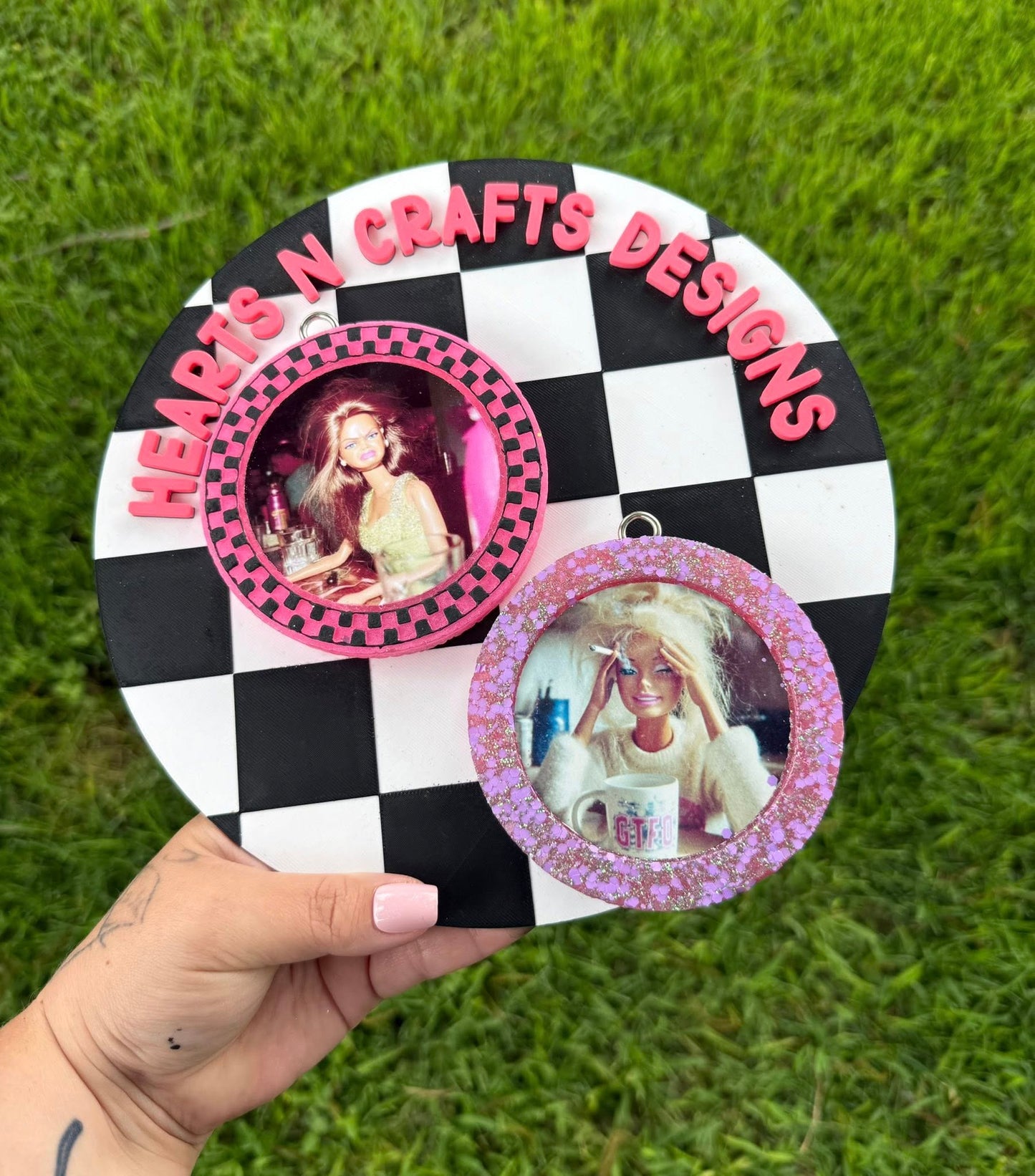 4" Round Checkered Silicone Mold