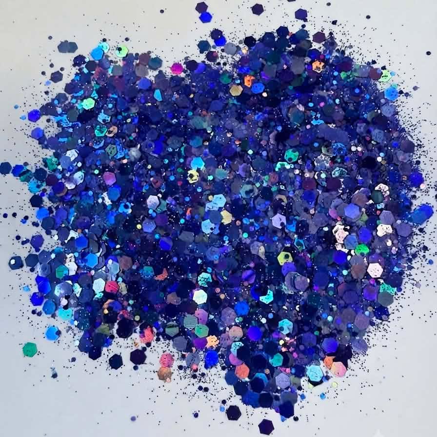 Electric Periwinkle Holographic Chunky Mix - 1 oz