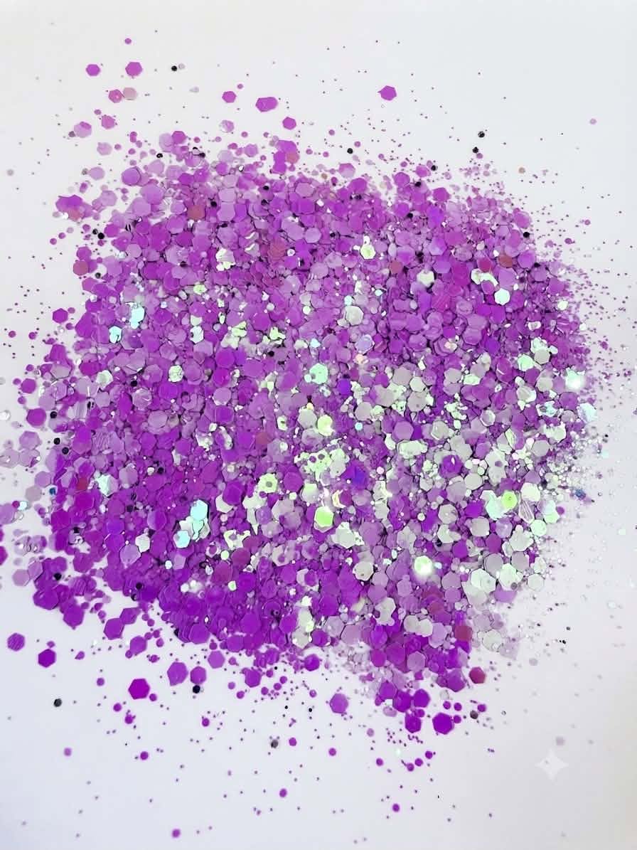 Amethyst Aura Holographic Chunky Mix - 2 oz