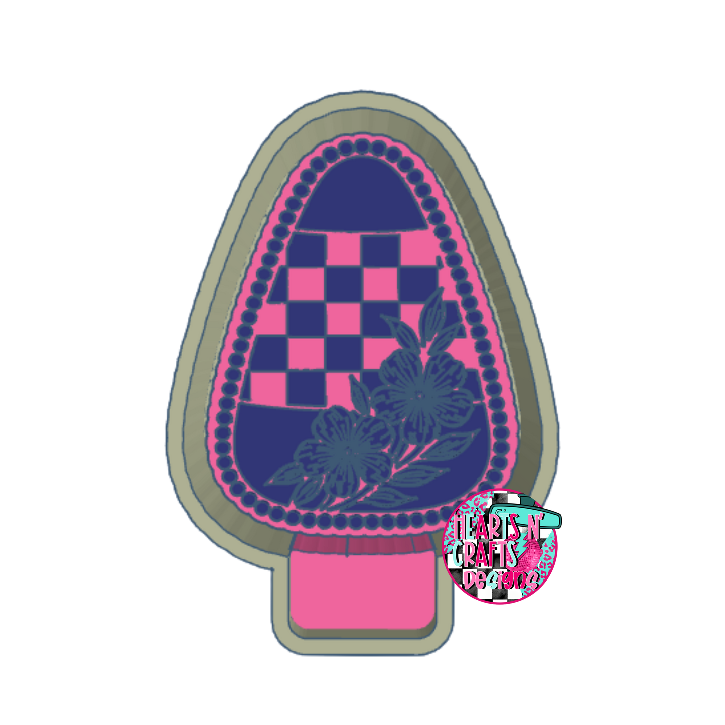 Checkered Floral Candy Corn Silicone Mold