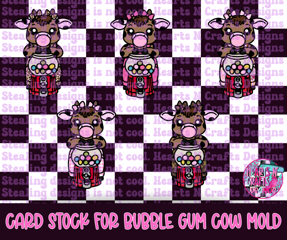Bubble Gum Cow Cardstock - Set of 12