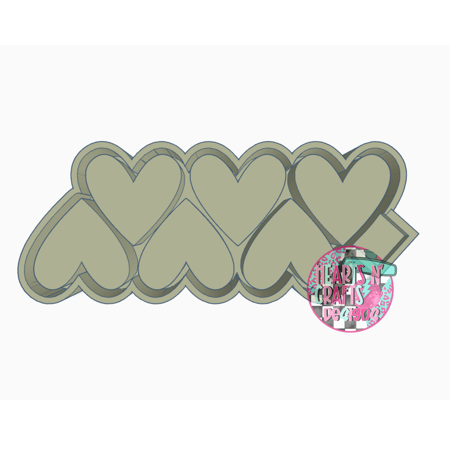 Hearts Wax Tray Silicone Mold