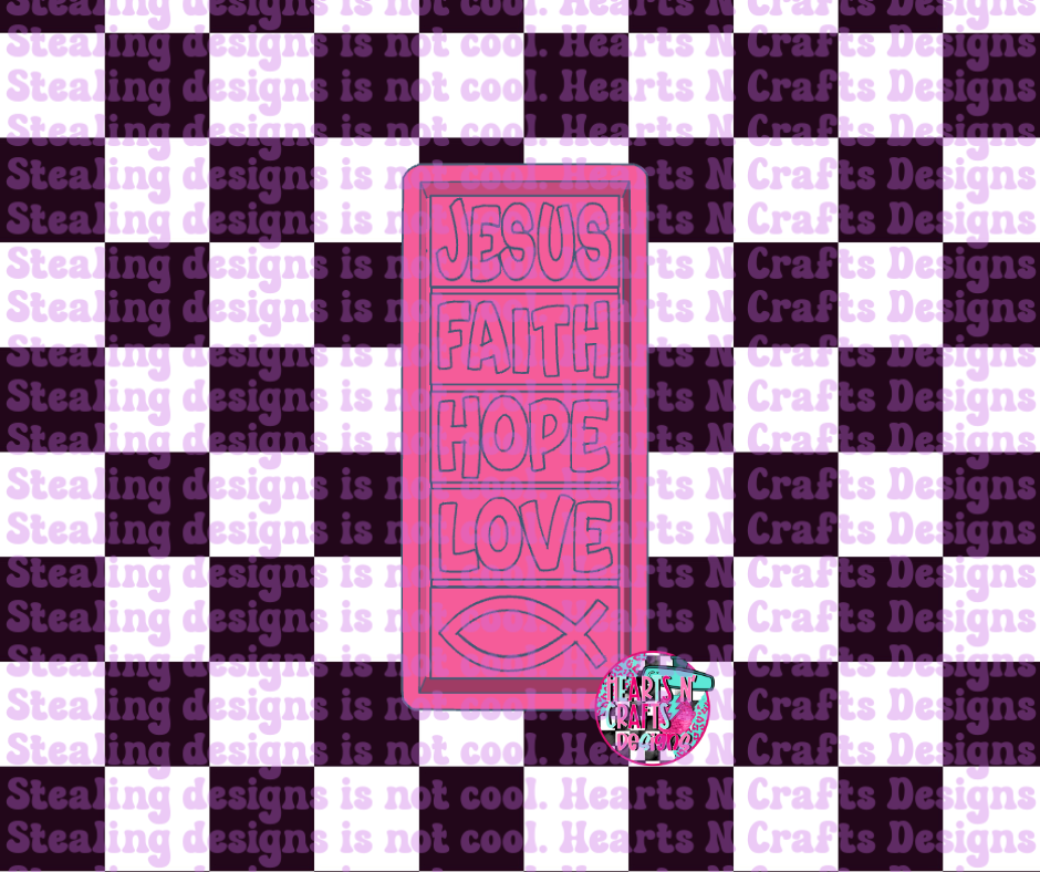 Jesus Faith Hope Love Wax Bar Silicone Mold