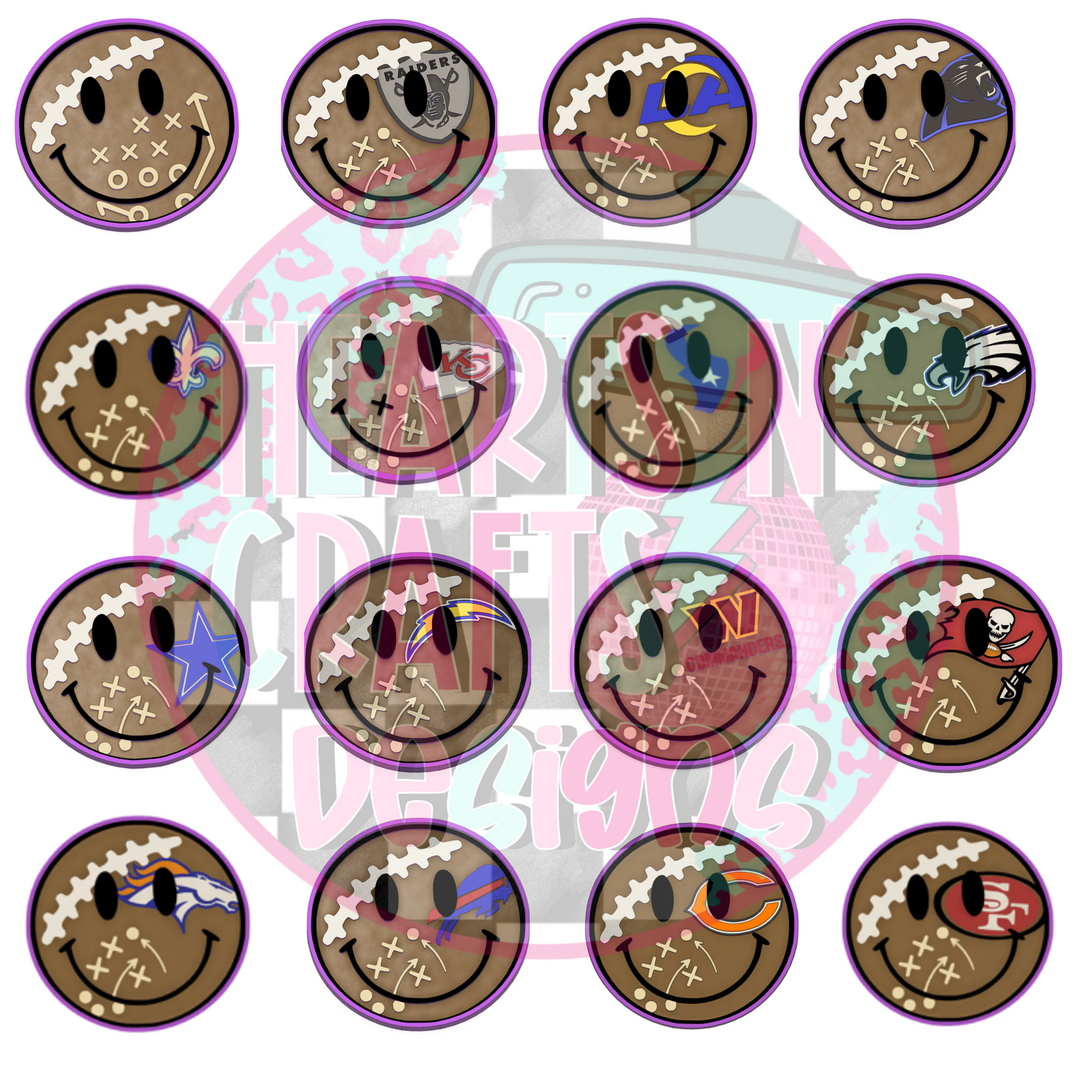 NFL Smiley INSERTS Silicone Mold