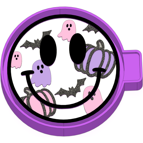 Smiley - Ghosts, Bats & Pumpkins Silicone Mold