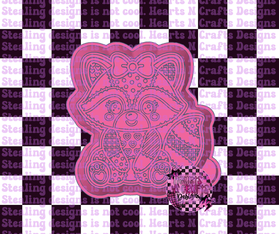 Patchwork Racoon Silicone Mold
