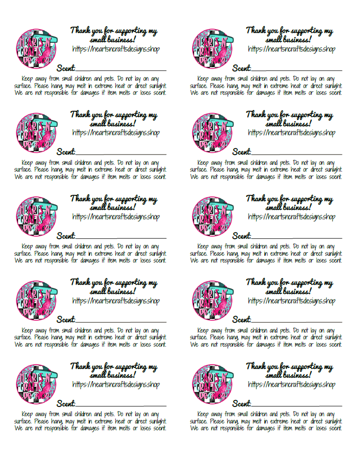 2x4 Scent Labels
