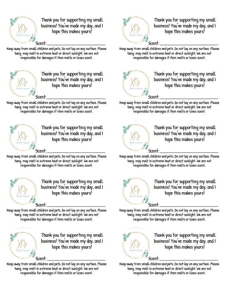 2x4 Scent Labels