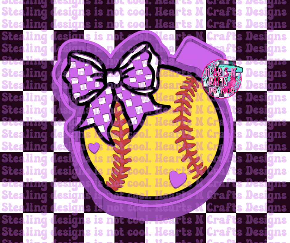 Baseball / Softball with Bow Silicone Mold