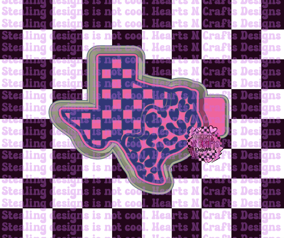 Texas - Checkered Leopard Silicone Mold