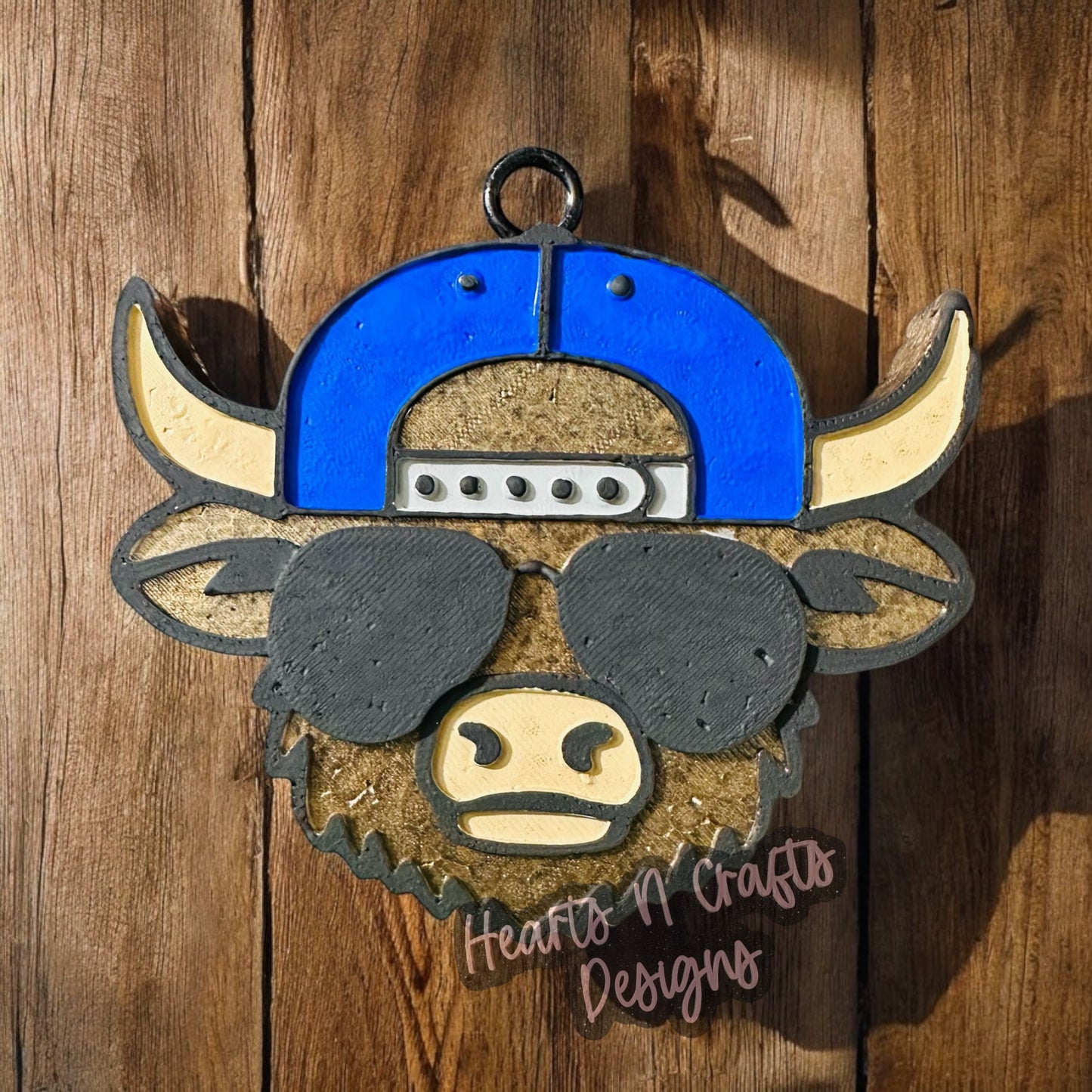 Highland Cow Backwards Hat Car Freshie