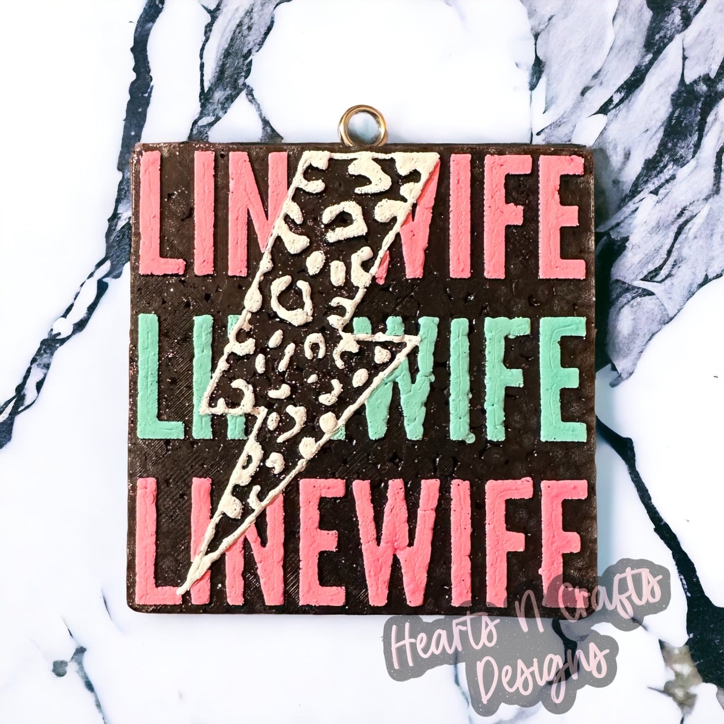 Line Wife w/ Leopard Lightening Bolt Car Freshie