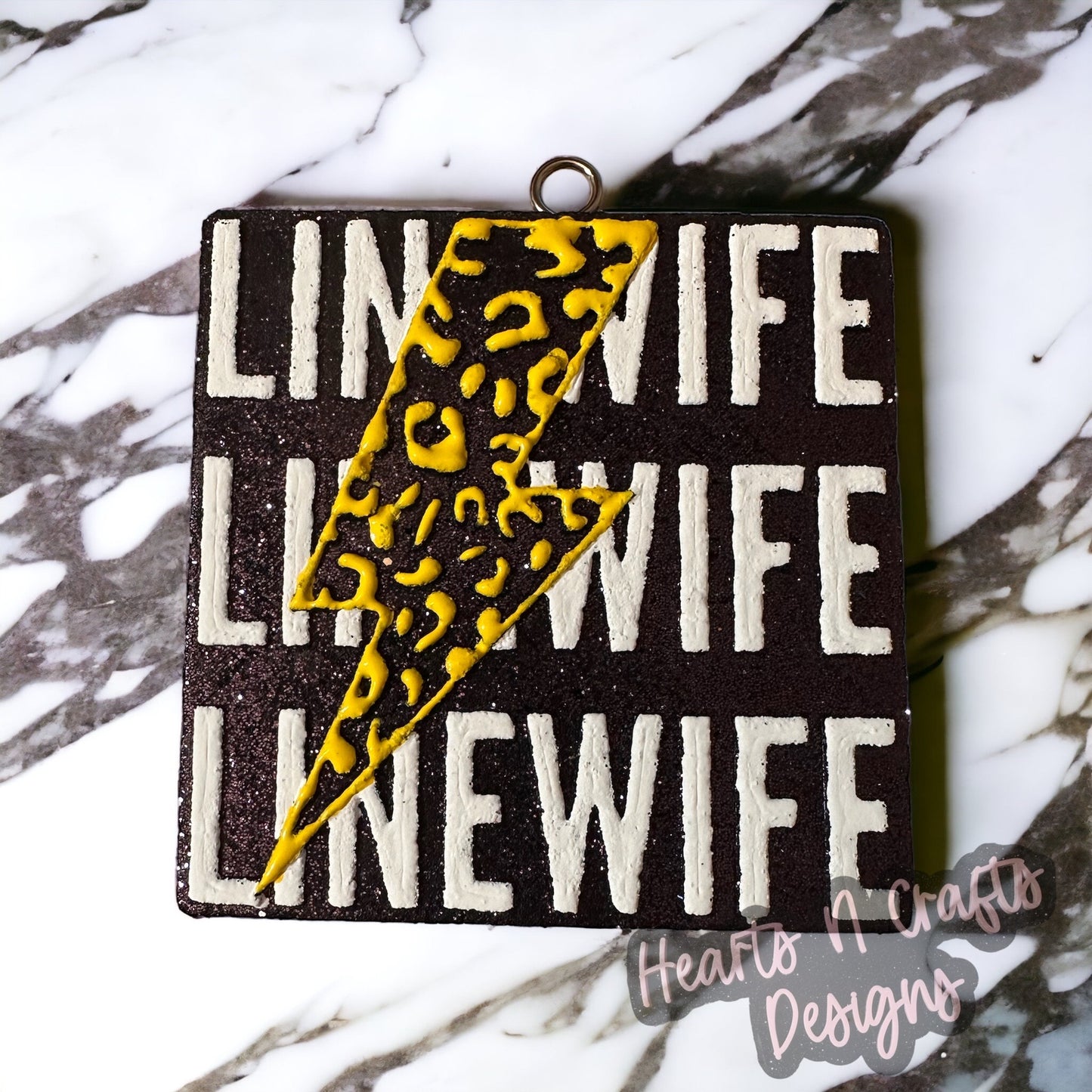 Line Wife w/ Leopard Lightening Bolt Car Freshie