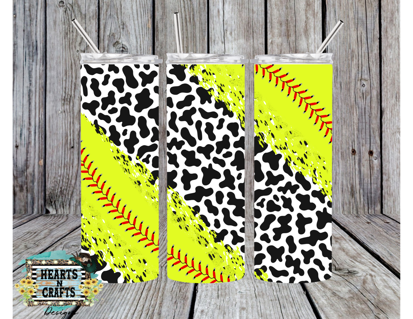 Softball Cow Print