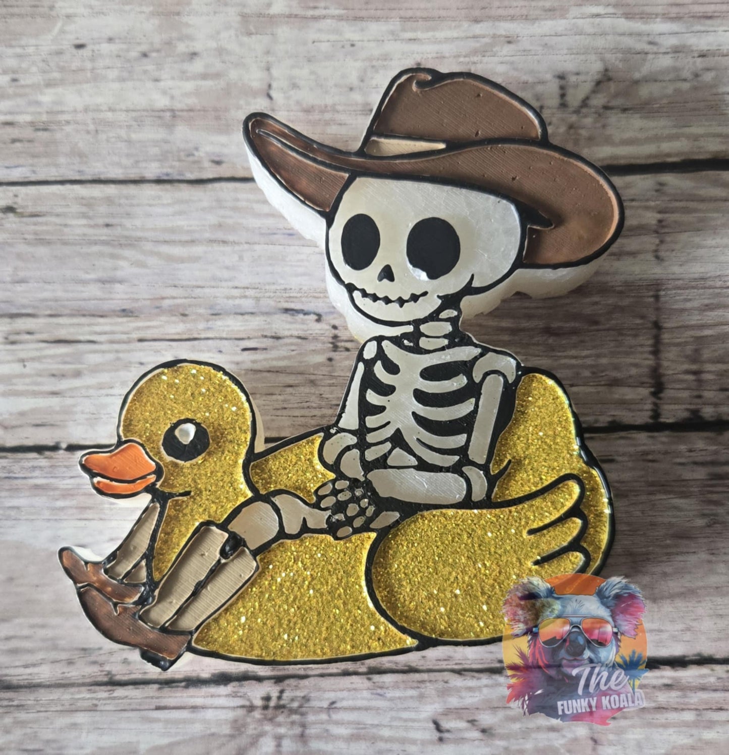 Skeleton Cowboy Duck Floaty Silicone Mold