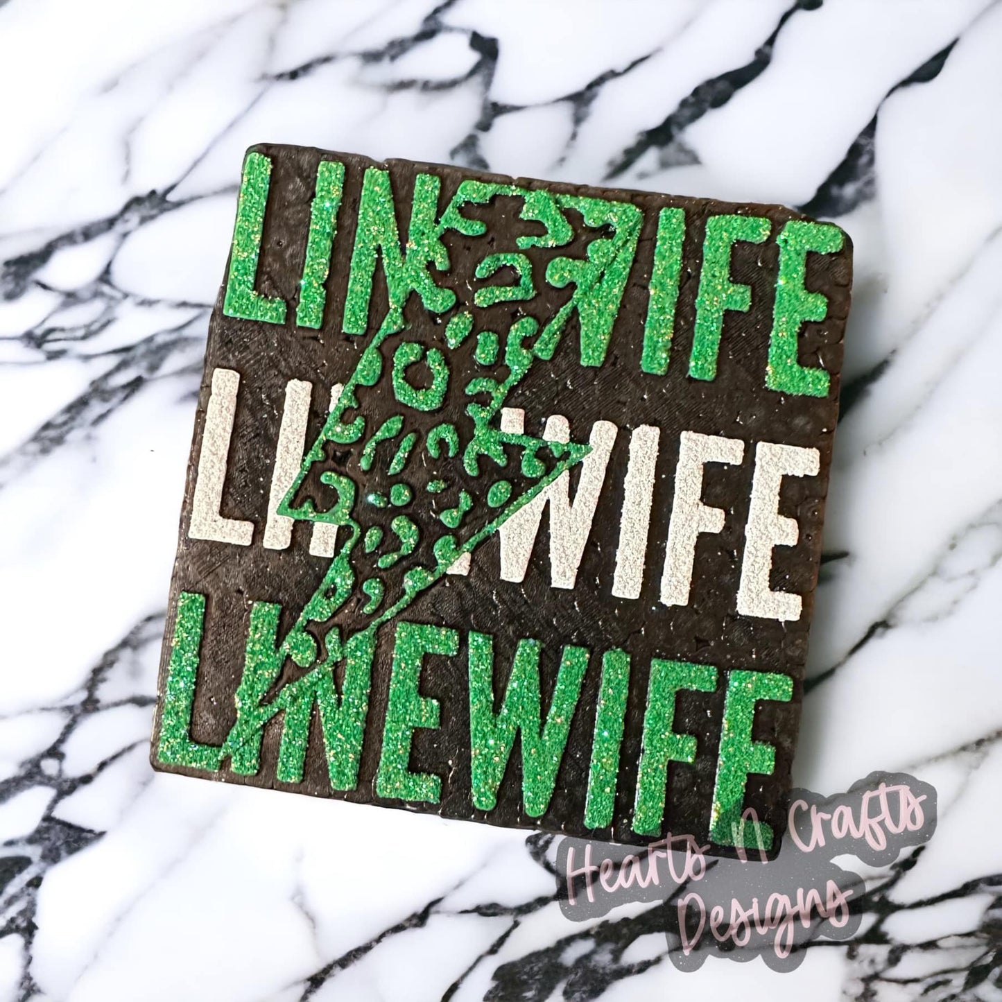 Line Wife w/ Leopard Lightening Bolt Car Freshie