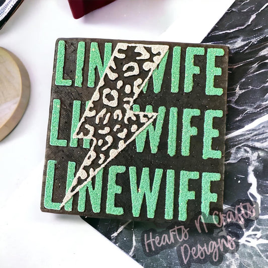 Line Wife w/ Leopard Lightening Bolt Car Freshie