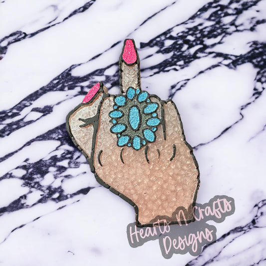 Western Gypsy Middle Finger Hand Car Freshie