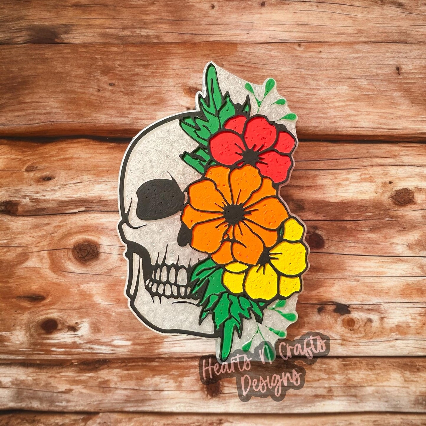 Skull Flowers Car Freshie