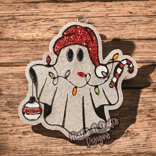 Ghost Christmas Lights Car Freshie