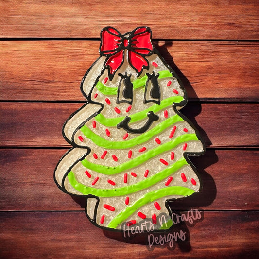 Christmas Tree Snack Cake w/ Bow Car Freshie