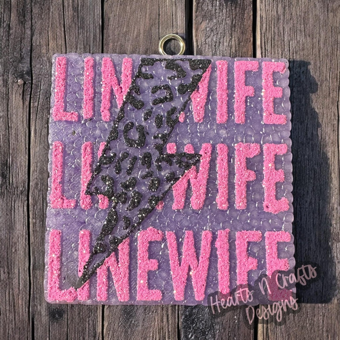 Line Wife w/ Leopard Lightening Bolt Car Freshie