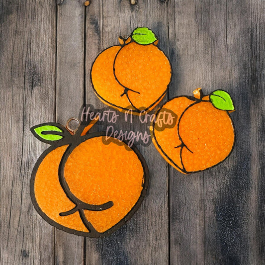 Peach Booty w/ Vent Clips Car Freshie Set