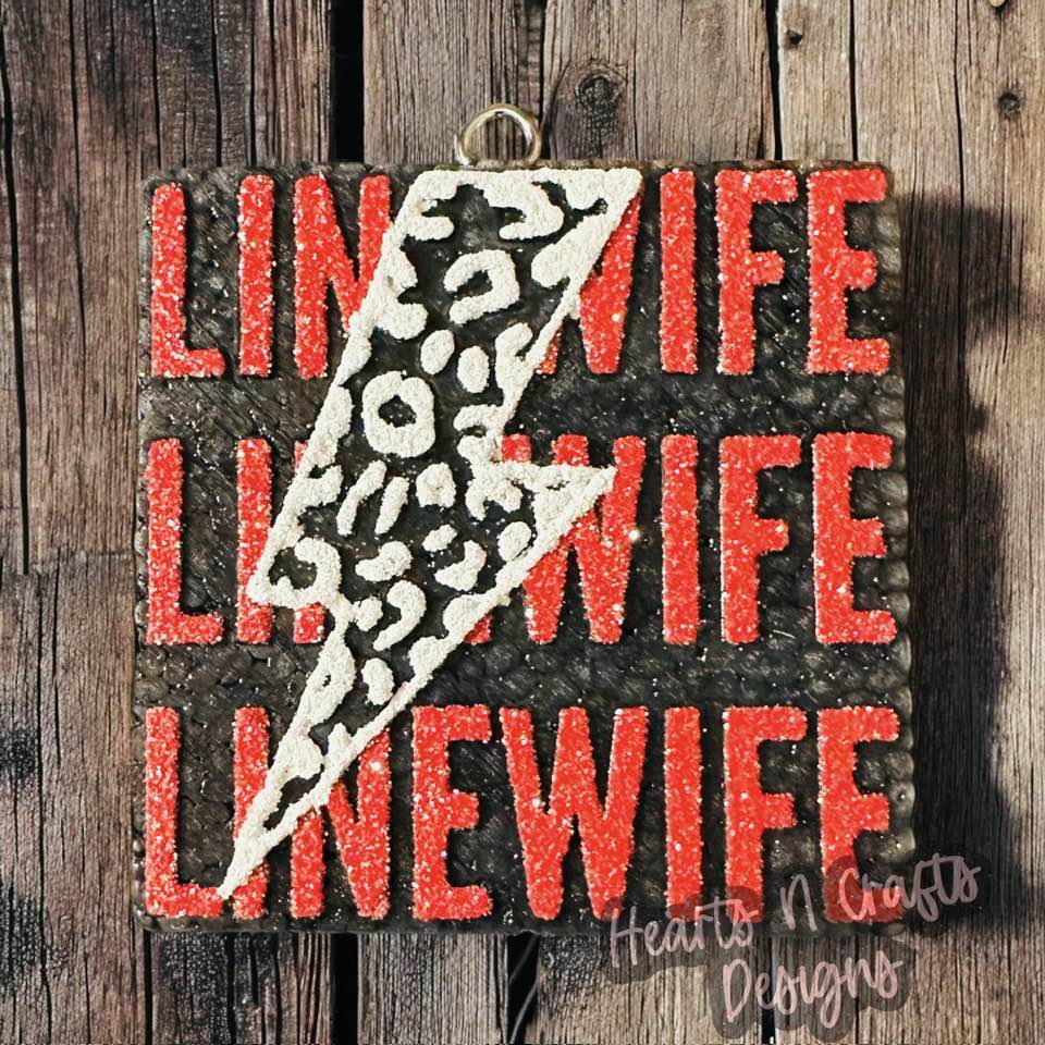 Line Wife w/ Leopard Lightening Bolt Car Freshie