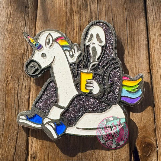 Ghost Face Floaty Unicorn Car Freshie