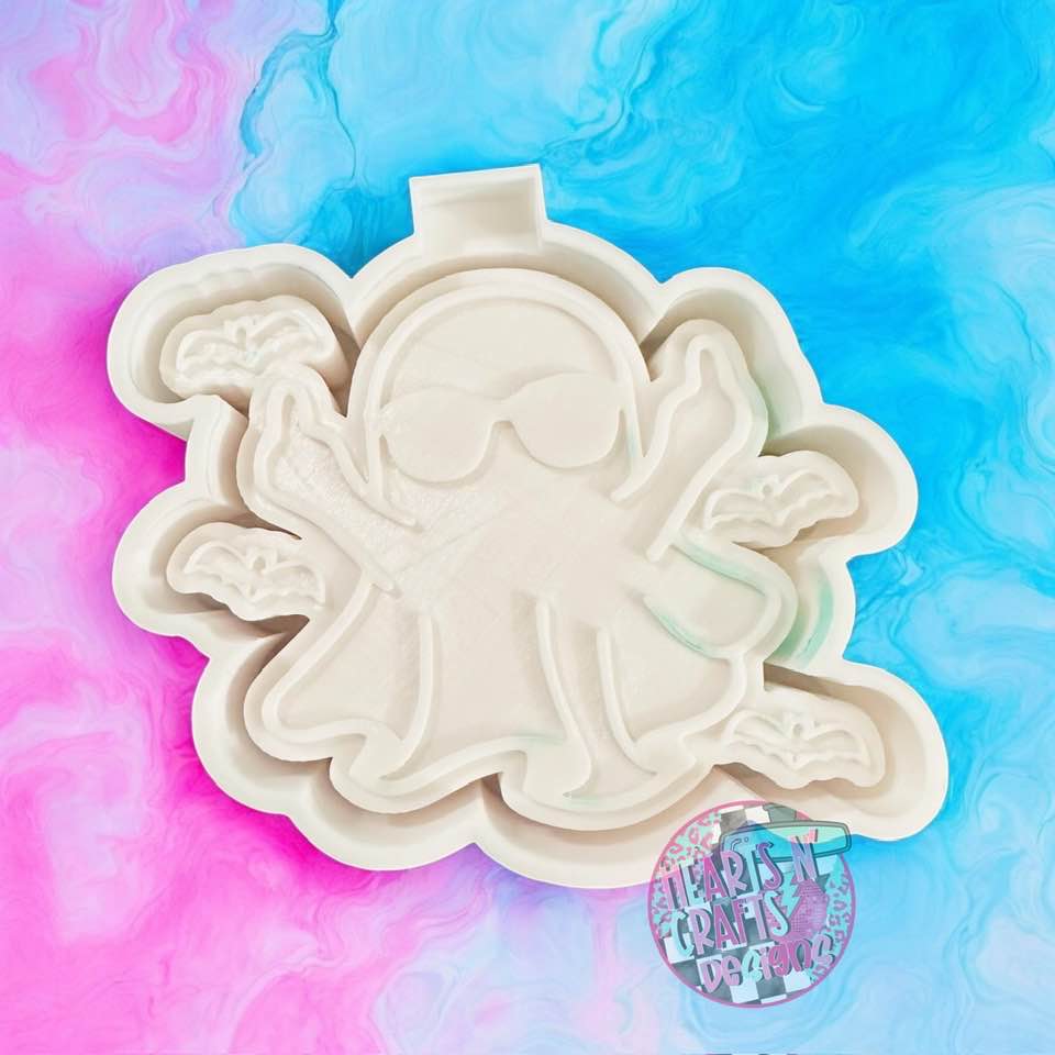 Ghost Middle Finger w/ Bats Silicone Mold
