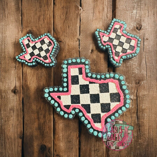 Texas Checkered w/ Vent Clips Car Freshie Set