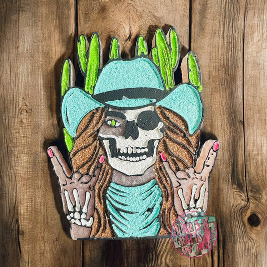 Skeleton Cowgirl Car Freshie
