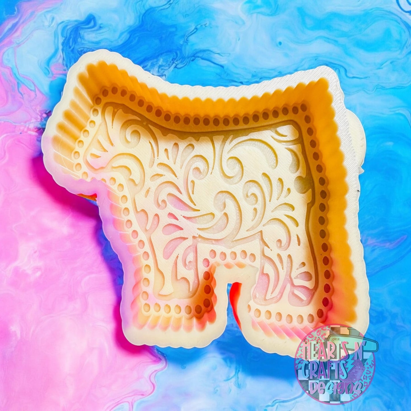 Tooled Leather Show Steer Silicone Mold