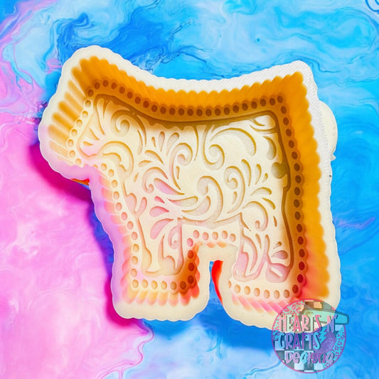 Tooled Leather Show Steer Silicone Mold