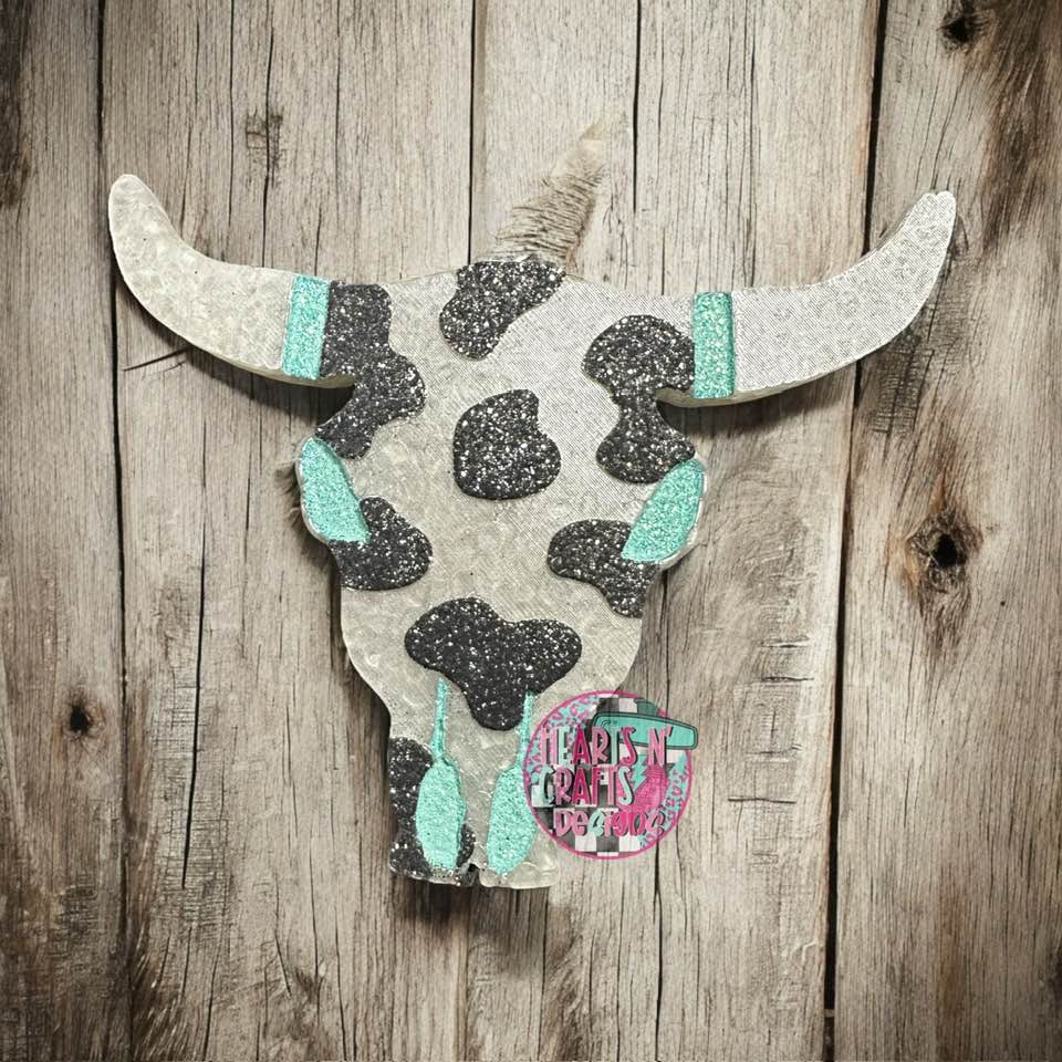 Cow Print Bull Skull Car Freshie