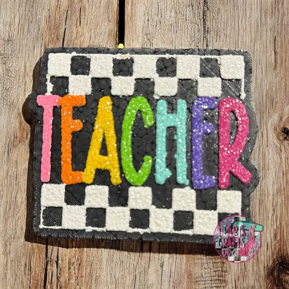 Checkered Teacher Car Freshie