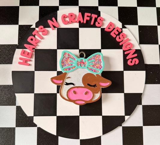 Cow with Bow Car Freshie