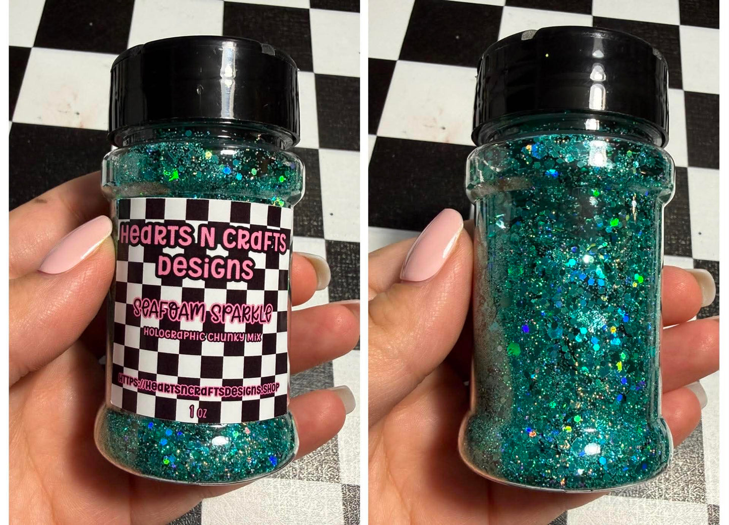 Seafoam Sparkle Holographic Chunky Mix - 1 oz