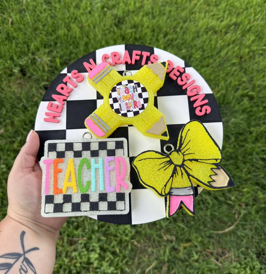 Checkered Teacher Car Freshie