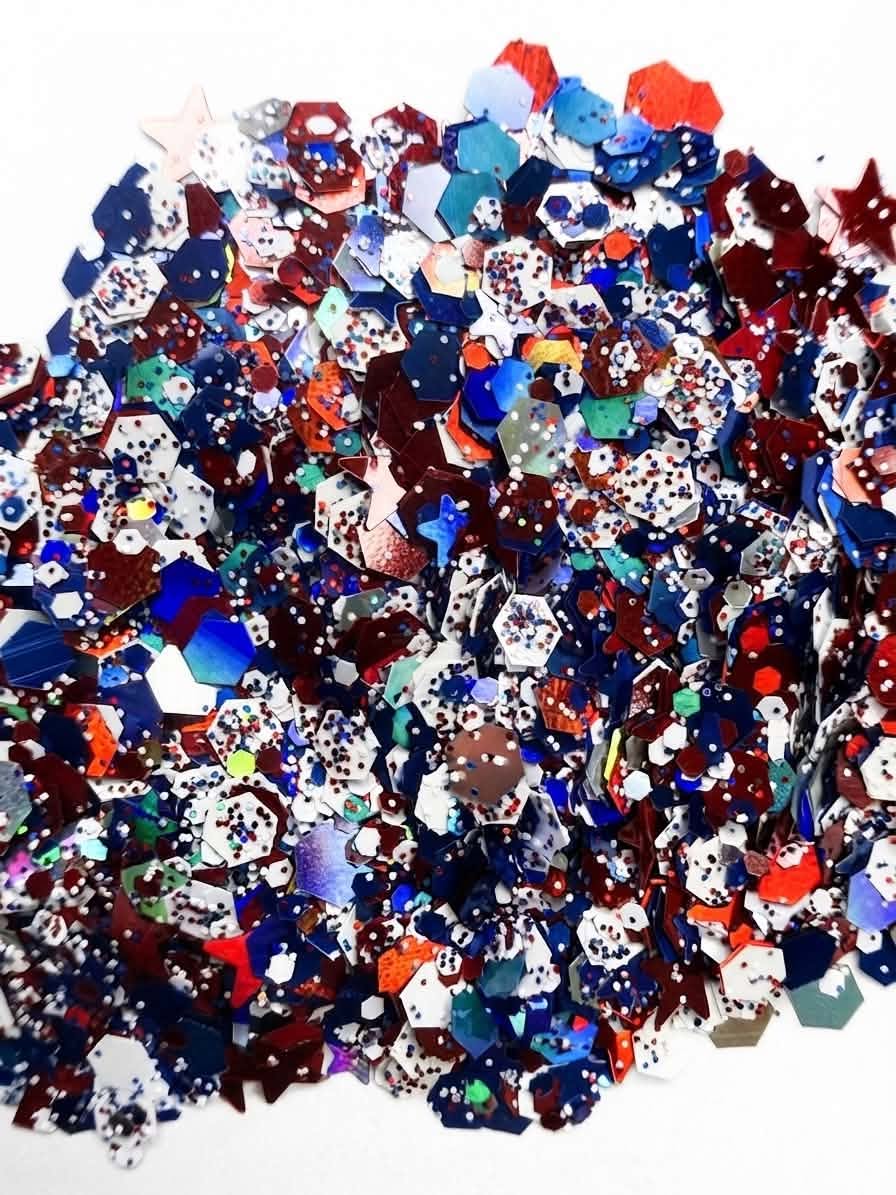 Red, White, & Riot Holographic Chunky Mix - 2 oz
