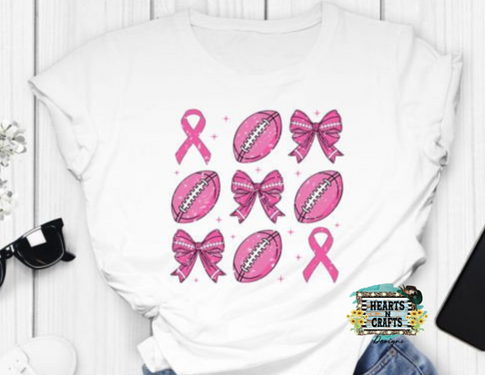 Breast Cancer Football Bows