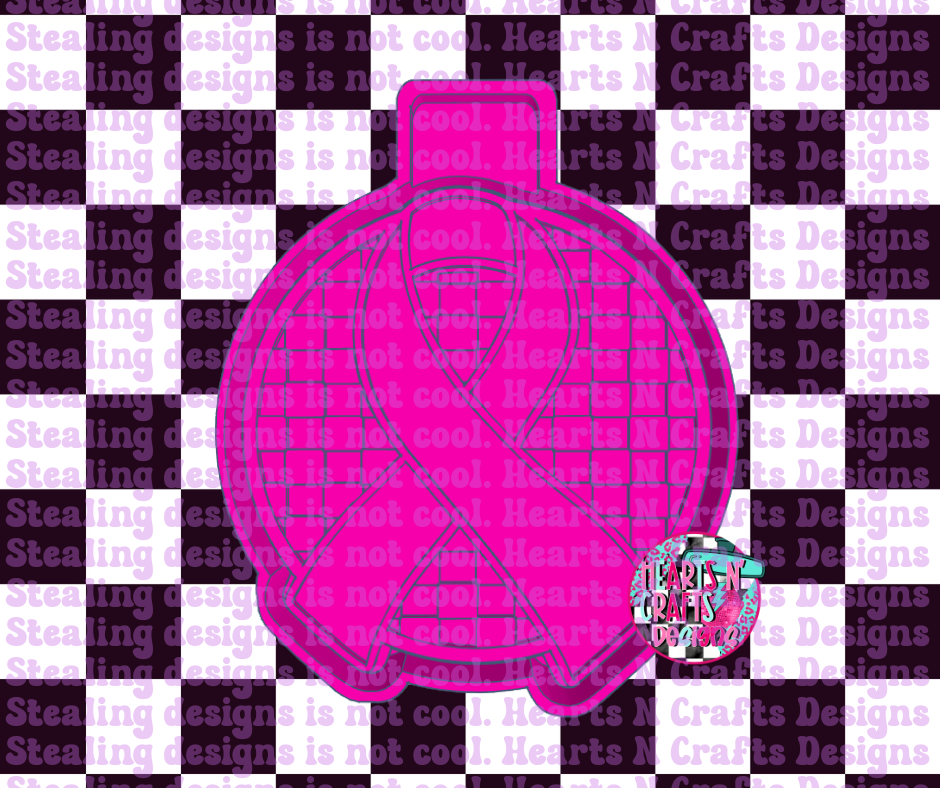 Checkered Ribbon Awareness Silicone Mold